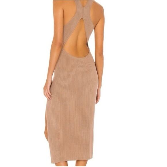 Revolve x Michael Costello Ribbed Midi Dress in Tan Size Medium - Picture 13 of 13